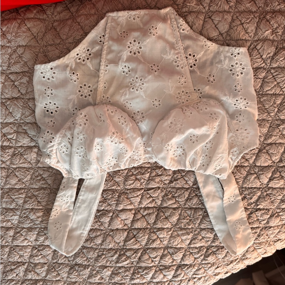 White Eyelet Lace Women's Top